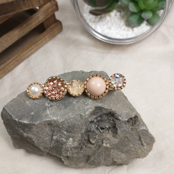 4pc Coral & Lavender Hair Clip Set - Picture 3 of 4